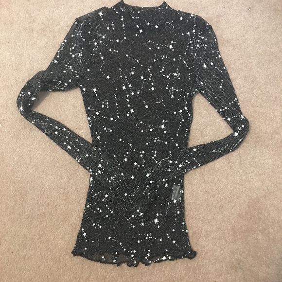 Mesh turtleneck star long sleeve - Picture 2 of 4